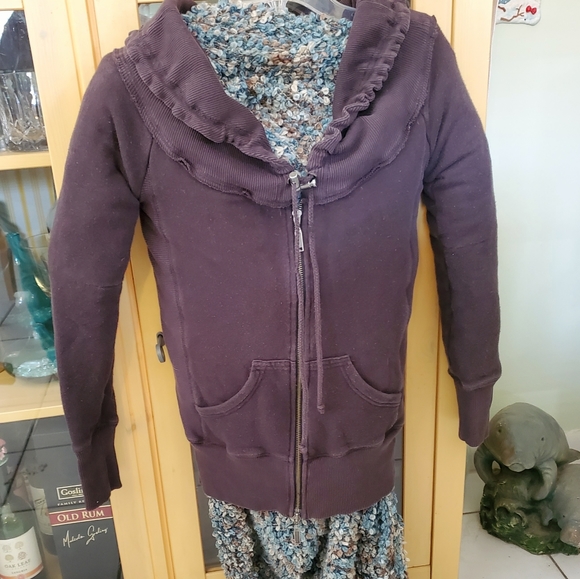 Free People chocolate sweatshirt jacket/Hoodie - Picture 8 of 8